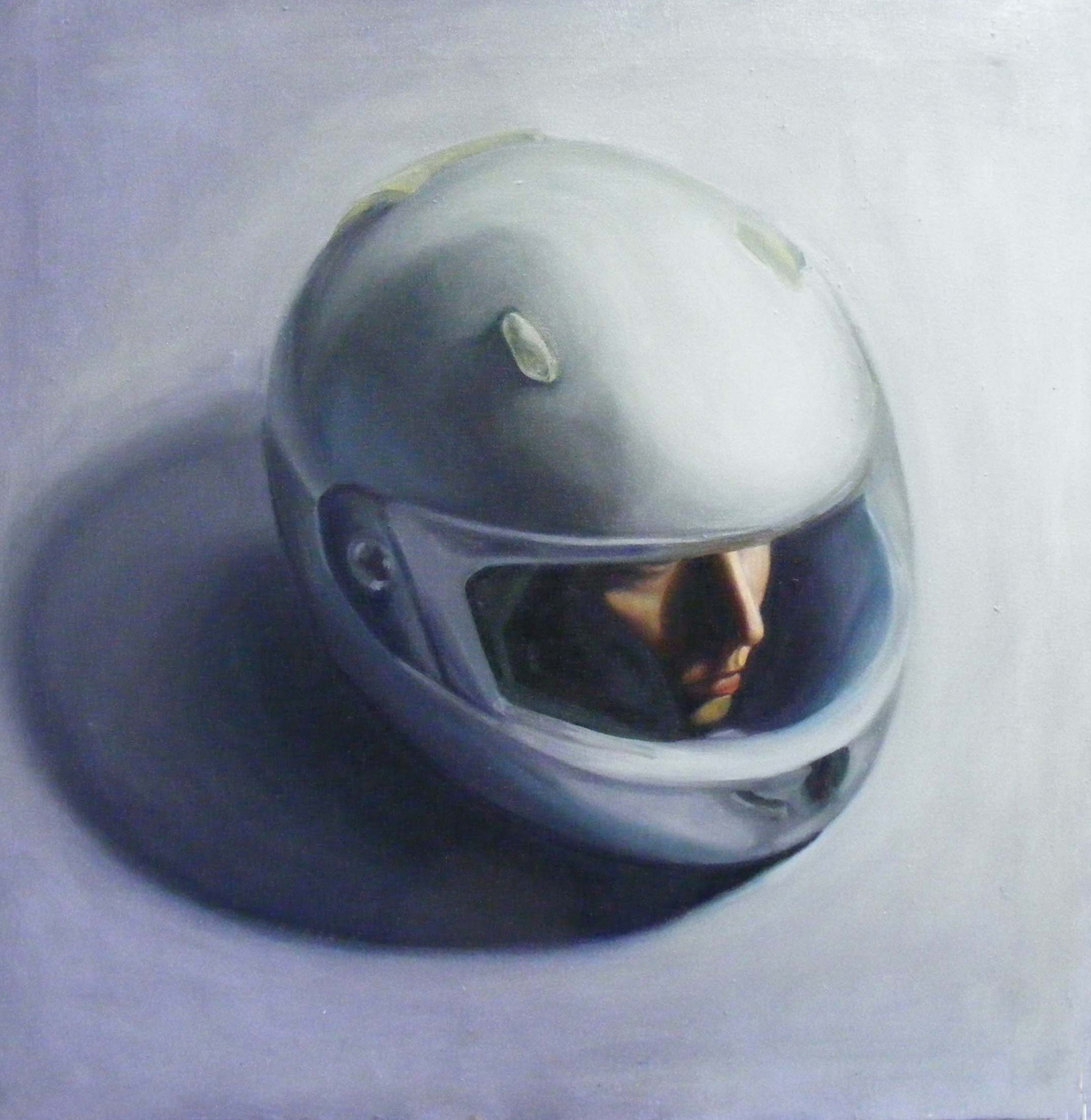 Self portrait, oil on canvas, 50 × 50 cm, 2013.