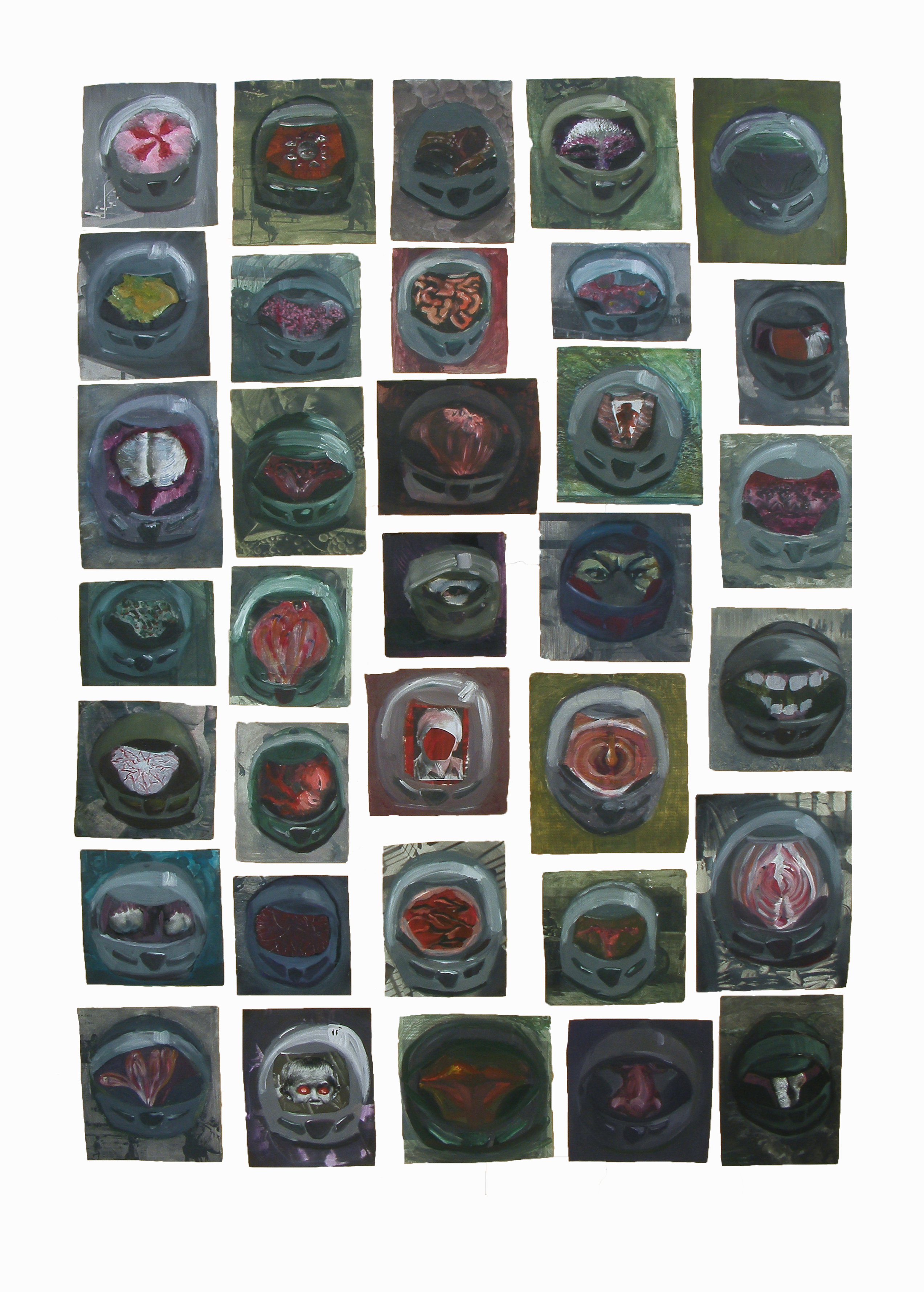 Faces, mixed media, 200 × 120 cm, 2014.